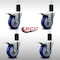 Service Caster 4'' SS Blue Poly Swivel 1-5/8'' Expanding Stem Caster Set Total Lock Brake, 4PK SCC-SSEXTTL20S414-PPUB-BLUE-158-4 - alternate 4